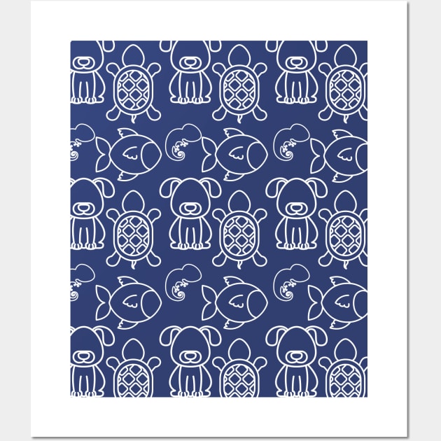 Blue Animal Pet Shop Wall Art by Hello Sunshine